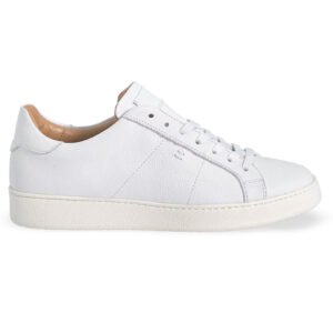 18543 Sneaker aus weißem, gehämmertem Leder